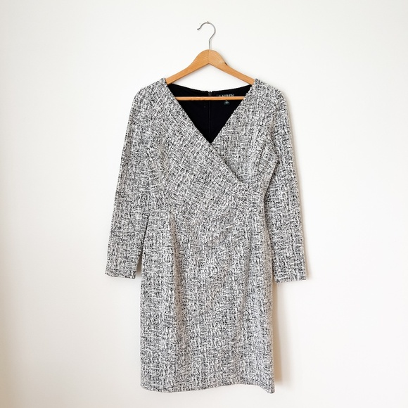 Ralph Lauren Hourglass Tweed Dress - Size 8P - Classic Office - Picture 2 of 11